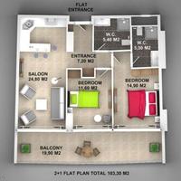 Flat in Turkey, 62 sq.m.