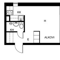 Квартира в Финляндии, Кеуруу, 23 кв.м.