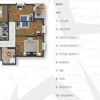 Apartment in Turkey, Istanbul, 145 sq.m.