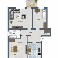 Квартира в Германии, Северная Рейн-Вестфалия, Кельн, 77 кв.м.