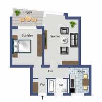 Flat in Germany, Nordrhein-Westfalen, Bonn, 58 sq.m.