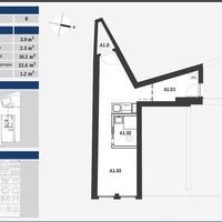 Flat in the big city Czechia, Prague, Vinohrady, 23 sq.m.