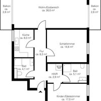 Flat in the big city in Germany, Munich, 85 sq.m.