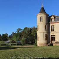 Castle in the village, in the forest in France, Auvergne, 1265 sq.m.