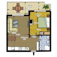 Квартира у моря в Турции, Аланья, 65 кв.м.