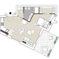Apartment in the big city in Italy, Milan, 45 sq.m.