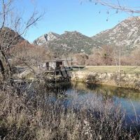 Production in the mountains, in the village, by the lake in Montenegro