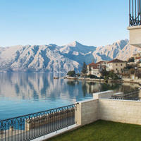 Villa at the first line of the sea / lake, in the suburbs in Montenegro, Kotor, 194 sq.m.